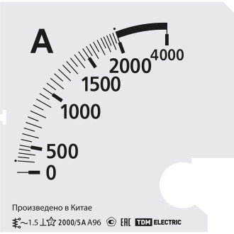 Шкала для а96 х/5а TDM ш96 2000/5а-1.5