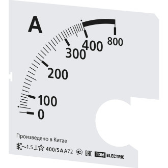 Шкала для а72 х/5а TDM ш72 400/5а-1.5