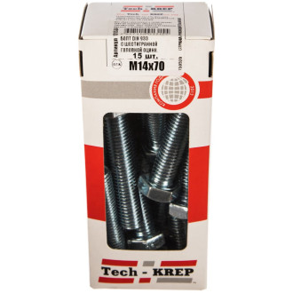 Оцинкованный шестигранный болт Tech-Krep М14х70 DIN933 15 шт.