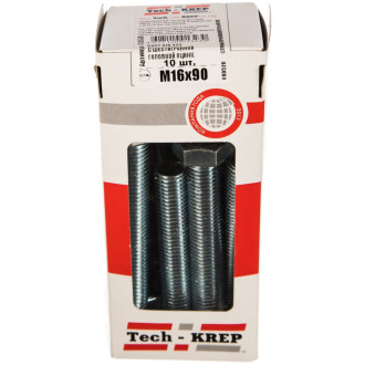 Оцинкованный шестигранный болт Tech-Krep М16х90 DIN933 10 шт.