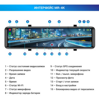 Видеорегистратор-зеркало TrendVision MR-4K