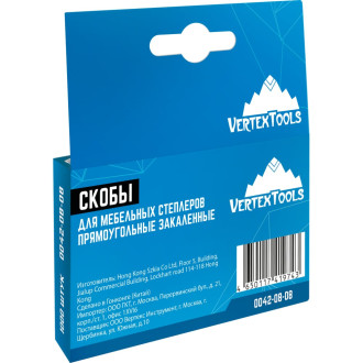Скобы для мебельных степлеров vertextools 0042-08-08