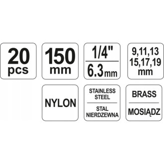 Набор ершей YATO YT-08195