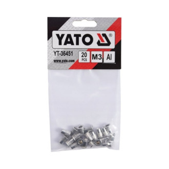 Алюминиевые резьбовые заклепки YATO М3 20 шт.