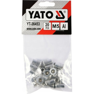 Алюминиевые резьбовые заклепки YATO М5 20 шт.