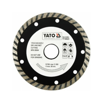 Универсальный отрезной алмазный диск YATO TURBO