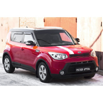 Молдинги на двери для Kia Soul 2014-2016, шагрень / Киа Сол
