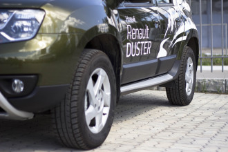 Молдинги на двери (комплект - 4 шт.) для Renault Duster I 2010-2014, шагрень / Рено Дастер