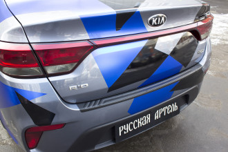 Накладка на задний бампер для Kia Rio IV 2017-2019 (седан), шагрень / Киа Рио