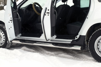 Накладки на внутренние пороги дверей Вариант 2 для Renault Duster I 2010-2014, шагрень / Рено Дастер