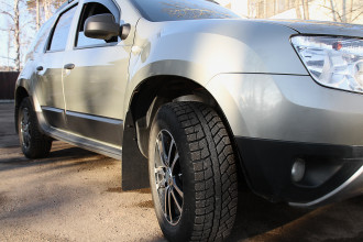 Брызговики (ПНД - полиэтилен) компл. - 4 шт. для Renault Duster I 2010-2014, шагрень / Рено Дастер