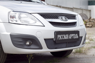Защитная сетка решетки переднего бампера для Lada Largus 2012-2019, шагрень / Лада Ларгус