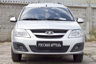 Защитная сетка решетки переднего бампера для Lada Largus 2012-2019, шагрень / Лада Ларгус