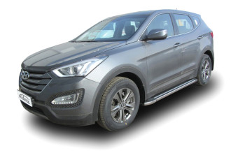 Комплект алюминиевых порогов Arbori Luxe Black 1800 для HYUNDAI Santa Fe 2012-2016 / Хендай Санта Фе