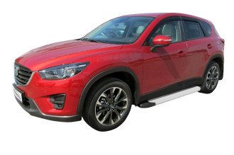 Комплект алюминиевых порогов Arbori Optima Silver 1700 для MAZDA CX-5 2011-2016 / Мазда СХ-5