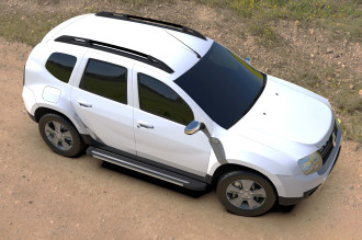 Комплект алюминиевых порогов Arbori Luxe Black 1800 для RENAULT Duster 2015-2021 / Рено Дастер