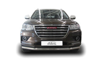 Защита переднего бампера d57 Arbori нерж. сталь для HAVAL H2 2014-нв / Хавал Н2