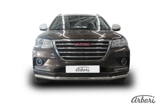 Защита переднего бампера d57 Arbori нерж. сталь для HAVAL H2 2014-нв / Хавал Н2