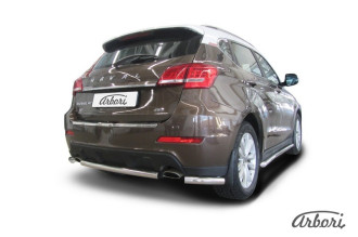 Защита заднего бампера d57 короткая Arbori нерж. сталь для HAVAL H2 2014-нв / Хавал Н2