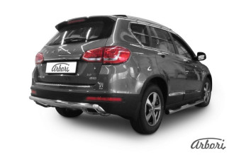 Защита заднего бампера d57 Arbori нерж. сталь для HAVAL H6 2014-нв / Хавал Н6