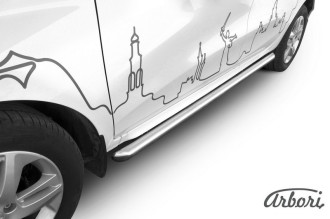 Защита порогов d57 труба Arbori нерж. сталь для LADA Xray 2015-нв / Лада Иксрей