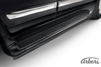 Защита штатного порога d42 Arbori черн. для Lexus LX570 2012-2015 / Лексус ЛХ