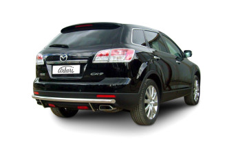 Защита заднего бампера d57 Arbori нерж. сталь для Mazda CX-9 2007-2012 / Мазда СХ-9