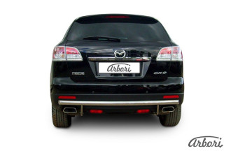 Защита заднего бампера d57 Arbori нерж. сталь для Mazda CX-9 2007-2012 / Мазда СХ-9