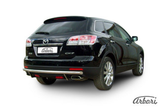 Защита заднего бампера d57 Arbori нерж. сталь для Mazda CX-9 2007-2012 / Мазда СХ-9