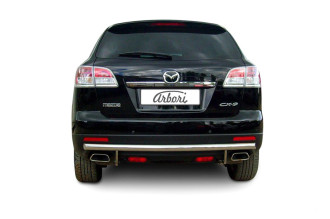 Защита заднего бампера d57 Arbori нерж. сталь для Mazda CX-9 2007-2012 / Мазда СХ-9