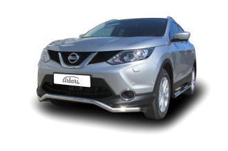 Защита переднего бампера d57 волна Arbori нерж. сталь для NISSAN Qashqai 2014-2016 / Ниссан Кашкай