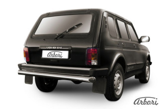 Защита заднего бампера d76 Arbori нерж. сталь для LADA 4х4 5дв. 1993-нв / Лада Нива