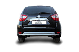 Защита заднего бампера d42 Arbori нерж. сталь для NISSAN Terrano 2014-нв / Ниссан Террано