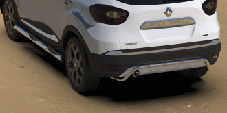 Защита заднего бампера d42 "скоба" Arbori нерж. сталь для Renault KAPTUR 2016-нв / Рено Каптюр