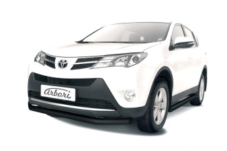Защита переднего бампера d76 Arbori черн. для TOYOTA RAV4 2013-2015 / Тойота Рав 4