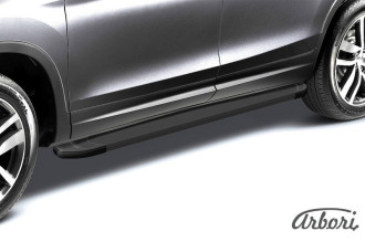 Комплект алюминиевых порогов Arbori "Optima Black" длина 1700мм без крепежа