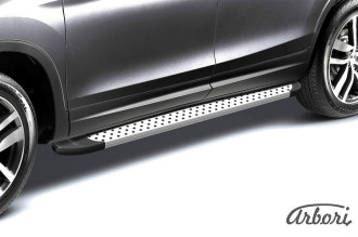 Комплект алюминиевых порогов Arbori "Standart Silver" длина 1800мм без крепежа