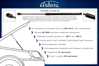 Упоры капота для MITSUBISHI Eclipse Cross, 2017-2020, к-т 2 шт / Митсубиси Эклипс Кросс