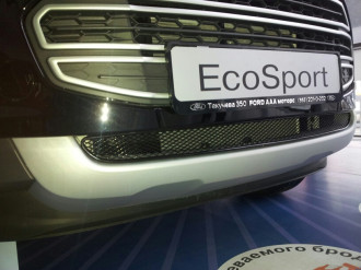 Сетка на бампер внешняя для FORD Eco-Sport 2014-2018, черн., 15 мм / Форд Экоспорт