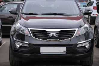 Сетка на бампер внешняя для KIA Sportage 2010-2016, 2 шт., черн., 15 мм / Киа Спортаж