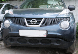 Сетка на бампер внешняя для NISSAN Juke 2010-2014, 3 шт., черн., 15 мм / Ниссан Жук