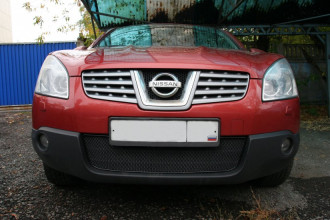 Сетка на бампер внешняя для NISSAN Qashqai 2006-2010, черн., 15 мм / Ниссан Кашкай