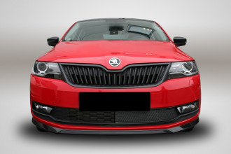Сетка на бампер внешняя для SKODA Rapid 2017-2020, черн., 10 мм / Шкода Рапид