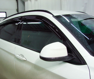 Дефлекторы боковых окон BMW X6, 2014-2019, 4ч., темный / БМВ Х6