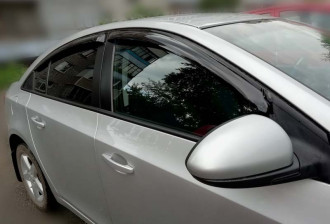 Дефлекторы боковых окон Chevrolet Cruze, 2009-2015/Daewoo Lacetti, SD, 2009-2011, 4ч., темный / Шевроле Круз