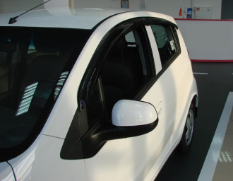 Дефлекторы боковых окон Chevrolet Spark, 2010-2017, 2020 - /Ravon R2, 2010-2016, HB, 4ч., темный / Шевроле Спарк