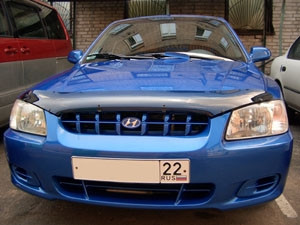 Дефлектор капота темный HYUNDAI ACCENT 2004- (Тагаз), NLD.SHYACC0012 / Хендай Акцент