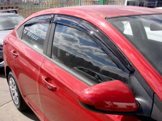 Дефлекторы боковых окон Hyundai Solaris, 2017-, SD, 4ч., темный / Хендай Солярис