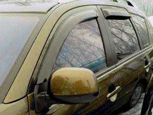 Дефлекторы боковых окон Mitsubishi Outlander XL, 2007-2012/C-Crosser/4007, 4ч., темный / Пежо