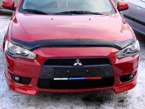 Дефлектор капота темный MITSUBISHI LANCER 2007-, NLD.SMILAN0712 / Митсубиси Лансер